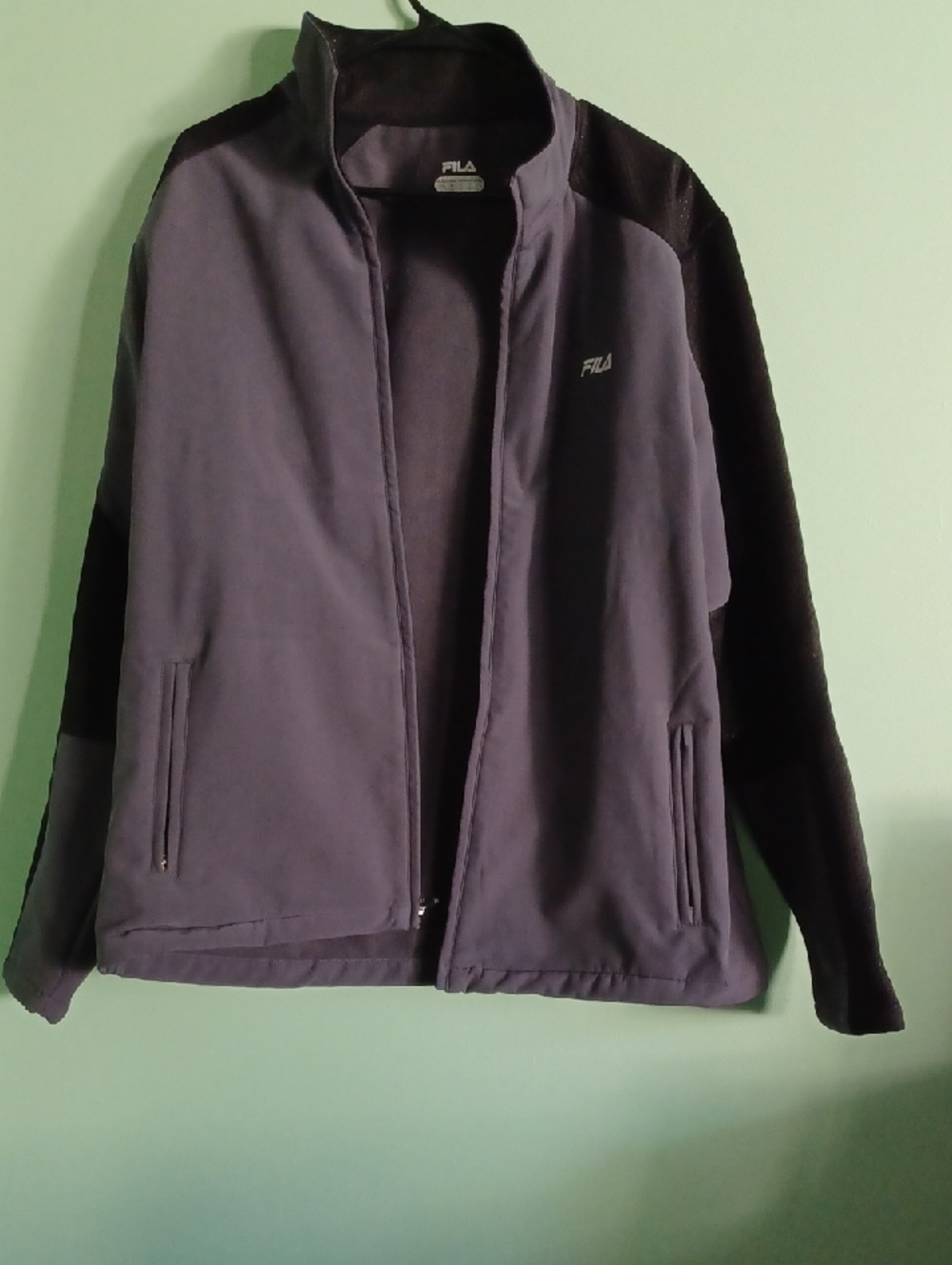Fila Men’s Lightweight Zip-Up Jacket in Charcoal and Black
